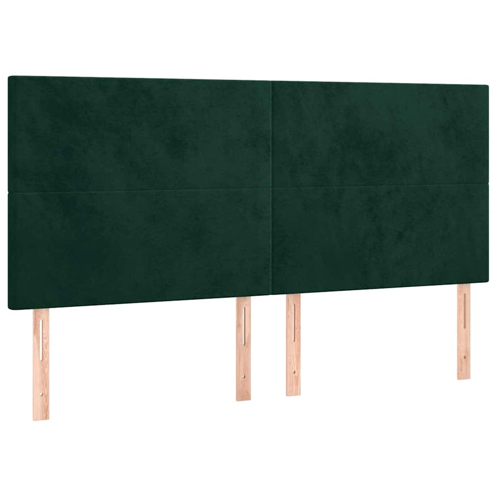 vidaXL Tête de lit vert foncé 160x5x118/128 cm Velours