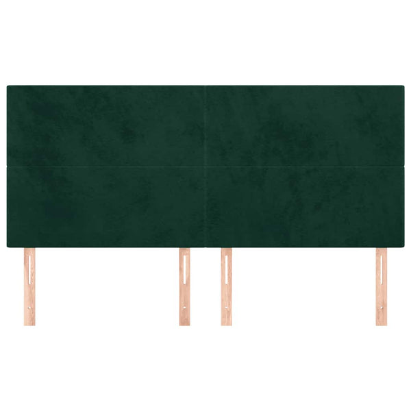 Kopfteil Dunkelgrün 160x5x118/128 cm Samt