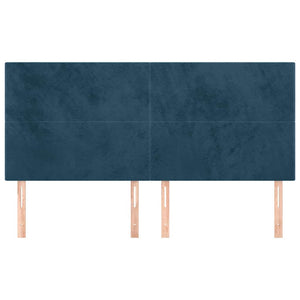 Kopfteil Dunkelblau 160 x 5 x 118/128 cm Samt