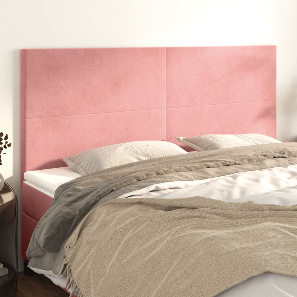 Kopfteil Rosa 160 x 5 x 118/128 cm Samt