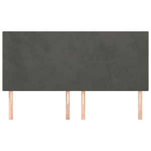 Kopfteil Dunkelgrau 180 x 5 x 118/128 cm Samt