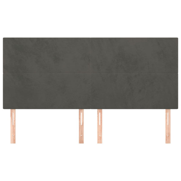 Kopfteil Dunkelgrau 180 x 5 x 118/128 cm Samt