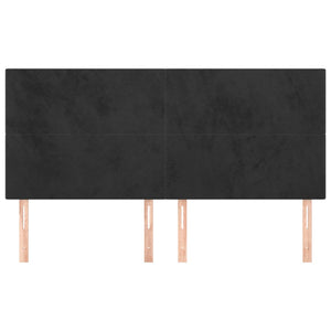 Kopfteil Schwarz 180x5x118/128 cm Samt