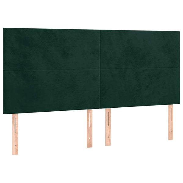 Kopfteil Dunkelgrün 180x5x118/128 cm Samt