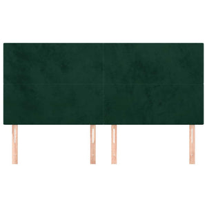 Kopfteil Dunkelgrün 180x5x118/128 cm Samt