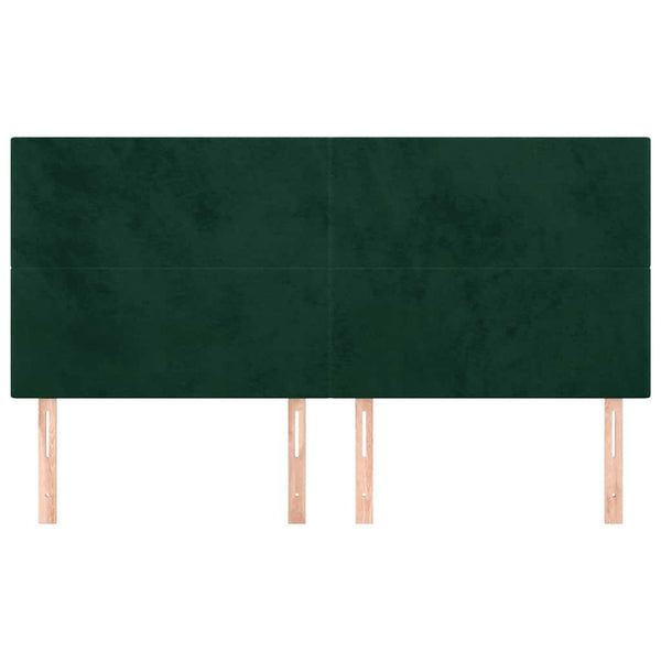 Kopfteil Dunkelgrün 180x5x118/128 cm Samt