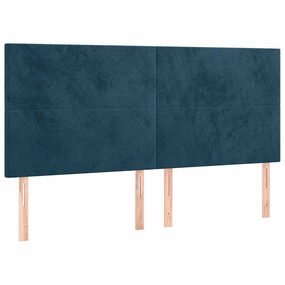 vidaXL Tête de lit Bleu foncé 180x5x118/128 cm Velours