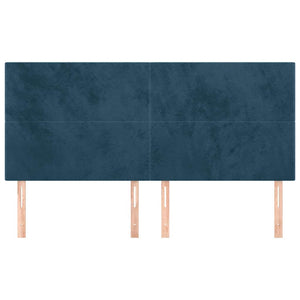 Kopfteil Dunkelblau 180x5x118/128 cm Samt
