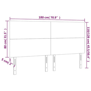 Kopfteil Dunkelblau 180x5x118/128 cm Samt