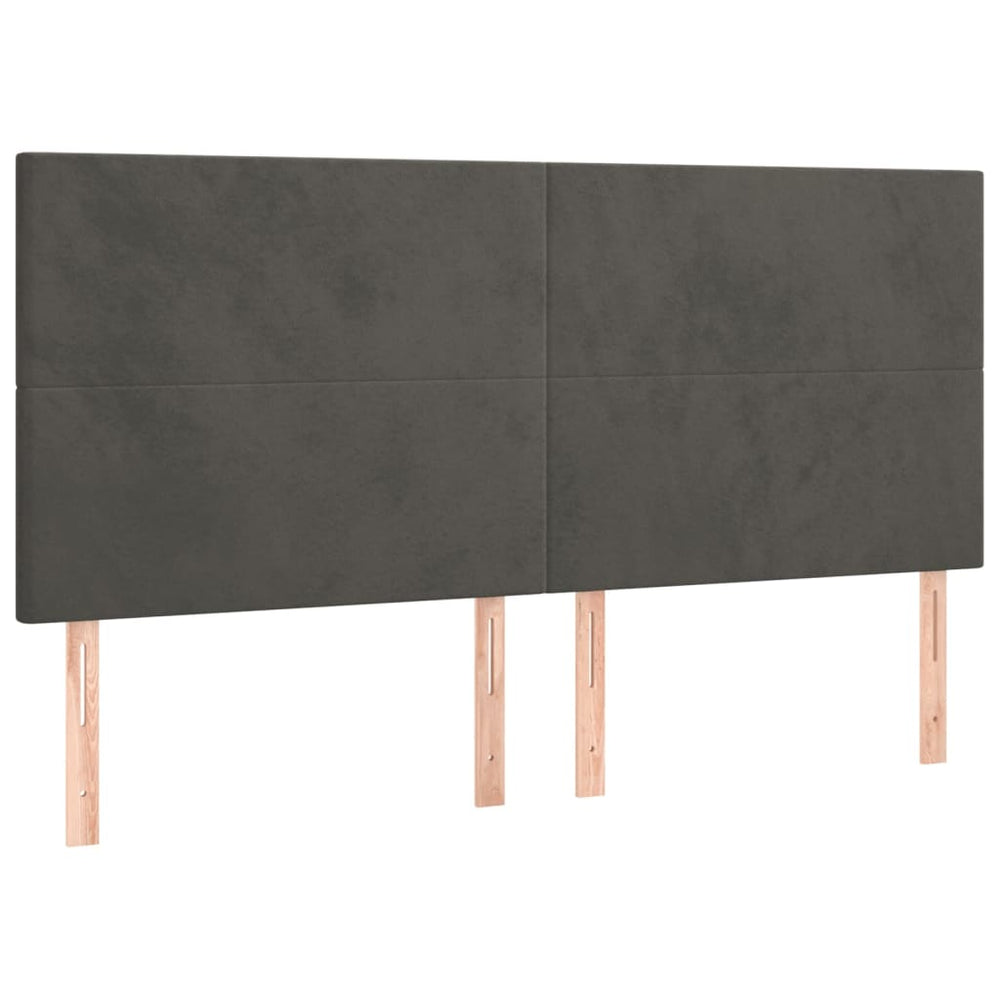 vidaXL Tête de lit gris foncé 200 x 5 x 118/128 cm Velours