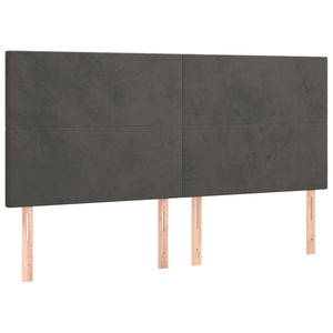 Kopfteil Dunkelgrau 200 x 5 x 118/128 cm Samt