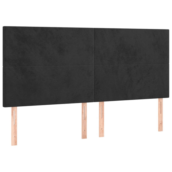 Kopfteil Schwarz 200 x 5 x 118/128 cm Samt