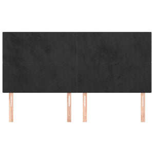 Kopfteil Schwarz 200 x 5 x 118/128 cm Samt