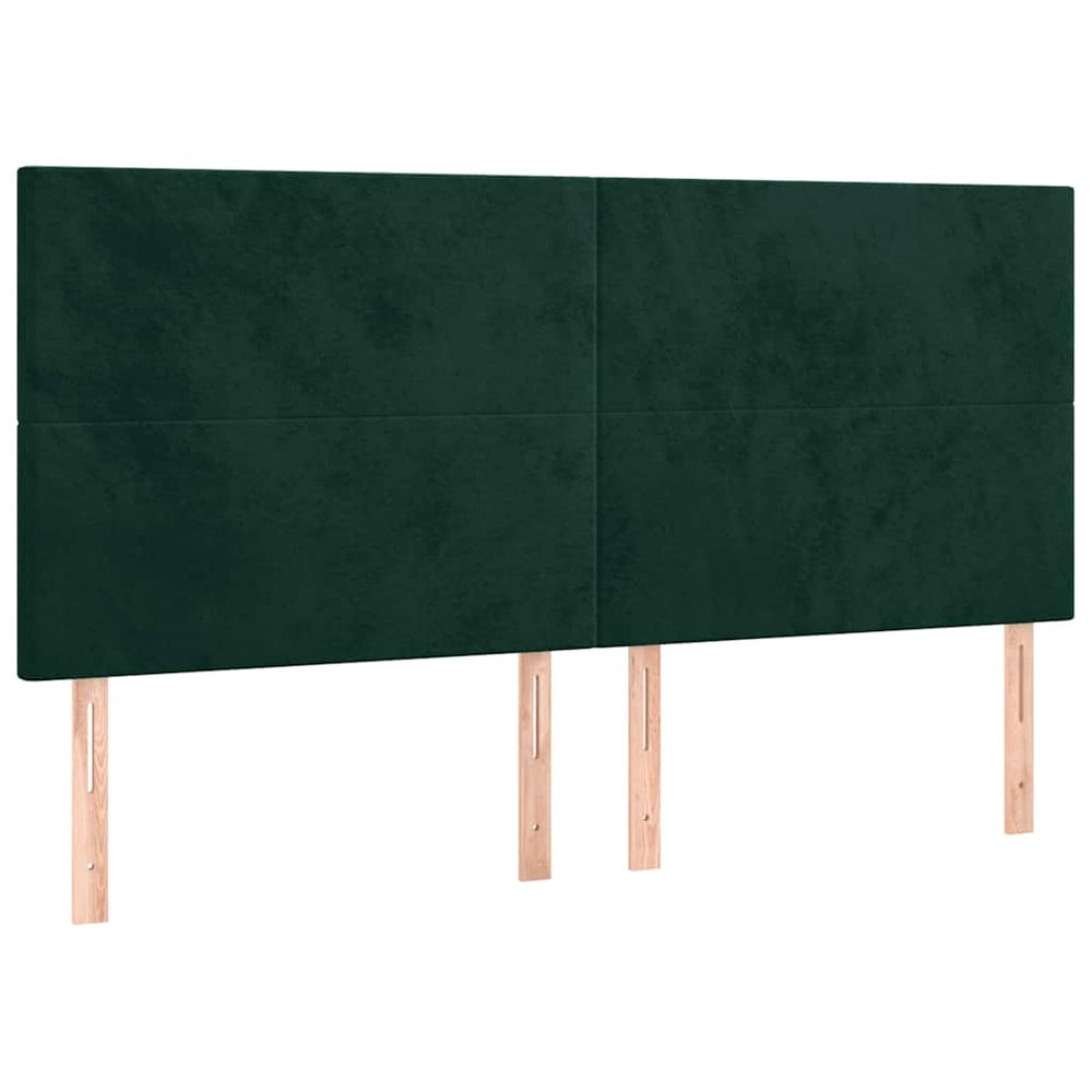 vidaXL Tête de lit vert foncé 200 x 5 x 118/128 cm Velours