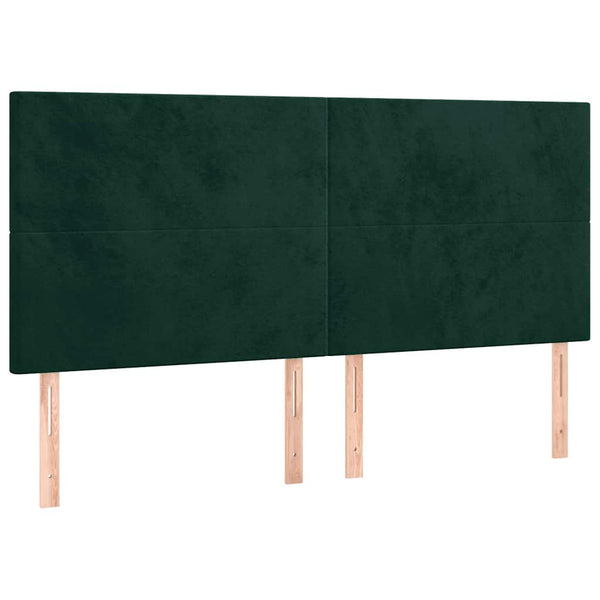 Kopfteil Dunkelgrün 200 x 5 x 118/128 cm Samt