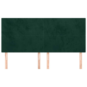 Kopfteil Dunkelgrün 200 x 5 x 118/128 cm Samt
