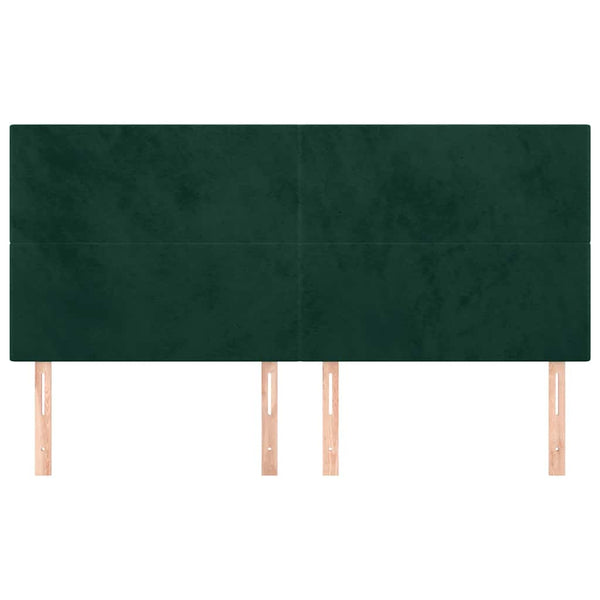Kopfteil Dunkelgrün 200 x 5 x 118/128 cm Samt