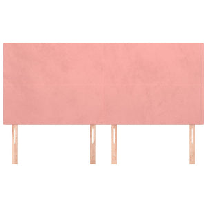 Kopfteil Rosa 200 x 5 x 118/128 cm Samt