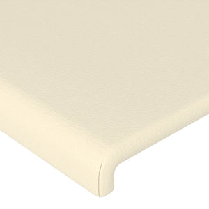 Kopfteil Creme 90x5x118/128 cm Kunstleder
