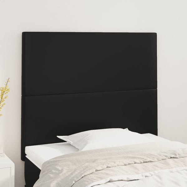 Kopfteil Schwarz 100x5x118/128 cm Kunstleder
