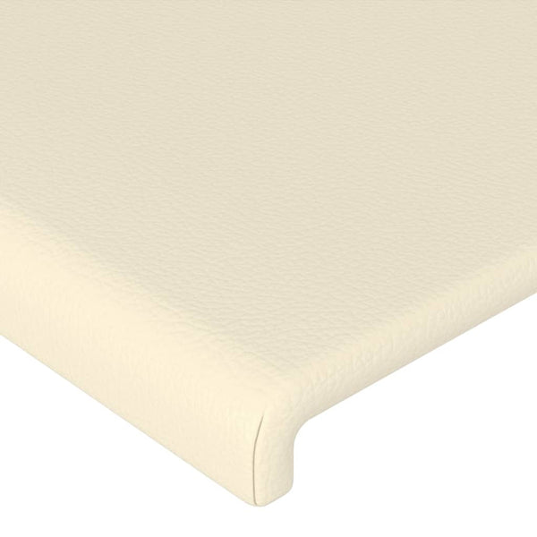 Kopfteil Creme 100x5x118/128 cm Kunstleder