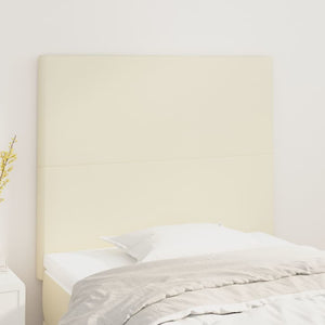 Kopfteil Creme 100x5x118/128 cm Kunstleder