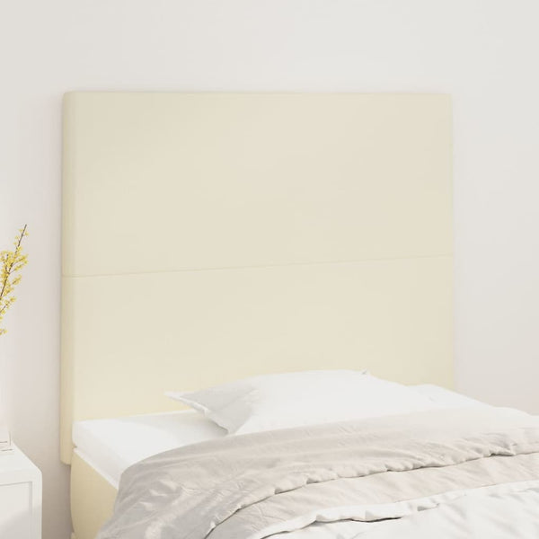 Kopfteil Creme 100x5x118/128 cm Kunstleder