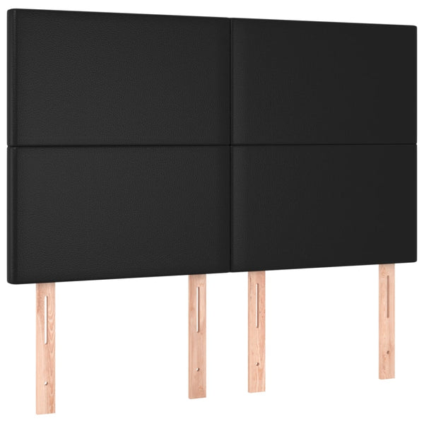 Kopfteil Schwarz 144x5x118/128 cm Kunstleder