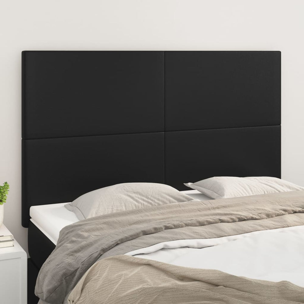 vidaXL Tête de lit Noir 144x5x118/128 cm Similicuir