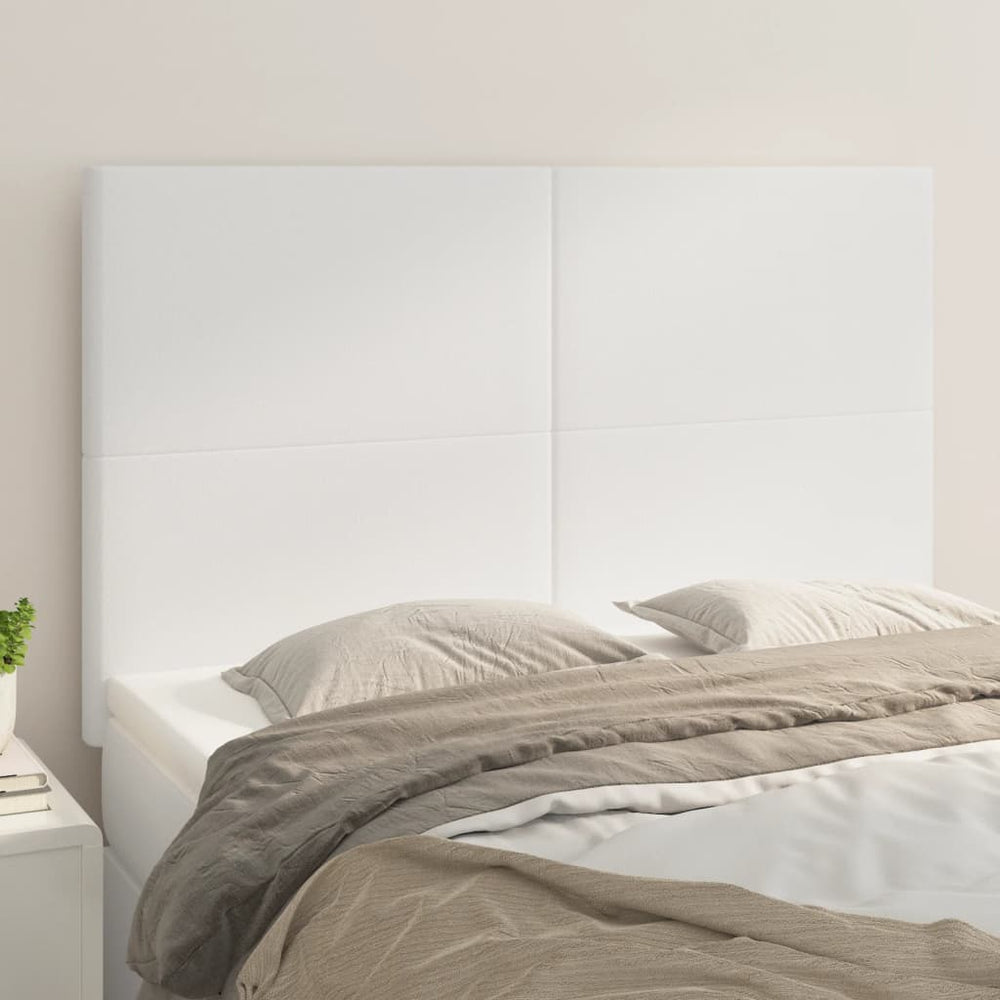 vidaXL Tête de lit Blanc 144x5x118/128 cm Similicuir