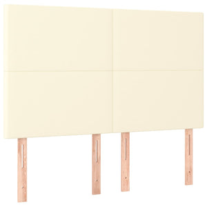 Kopfteil Creme 144x5x118/128 cm Kunstleder