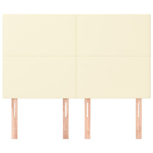 Kopfteil Creme 144x5x118/128 cm Kunstleder