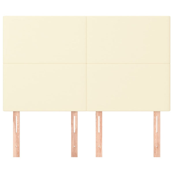 Kopfteil Creme 144x5x118/128 cm Kunstleder