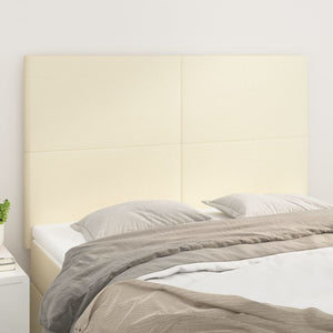 Kopfteil Creme 144x5x118/128 cm Kunstleder