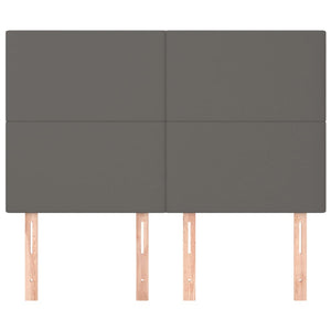 Kopfteil Grau 144x5x118/128 cm Kunstleder