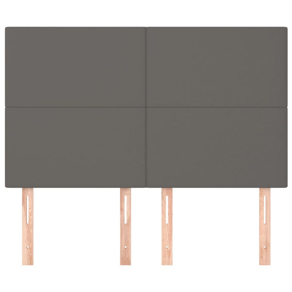 Kopfteil Grau 144x5x118/128 cm Kunstleder