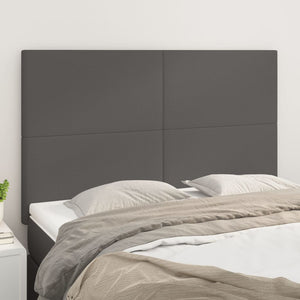 Kopfteil Grau 144x5x118/128 cm Kunstleder