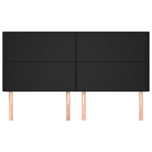 Kopfteil Schwarz 160x5x118/128 cm Kunstleder