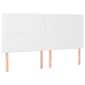 Kopfteil Weiß 160x5x118/128 cm Kunstleder