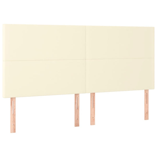 Kopfteil Creme 160x5x118/128 cm Kunstleder