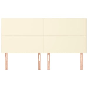 Kopfteil Creme 160x5x118/128 cm Kunstleder