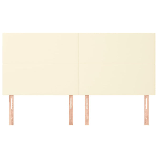 Kopfteil Creme 160x5x118/128 cm Kunstleder