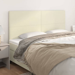Kopfteil Creme 160x5x118/128 cm Kunstleder