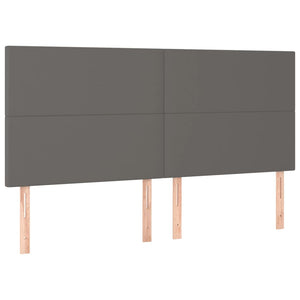 Kopfteil Grau 160x5x118/128 cm Kunstleder