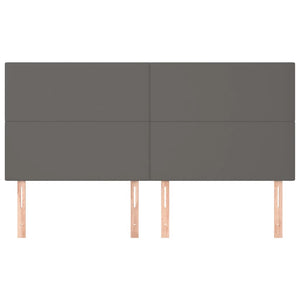 Kopfteil Grau 160x5x118/128 cm Kunstleder