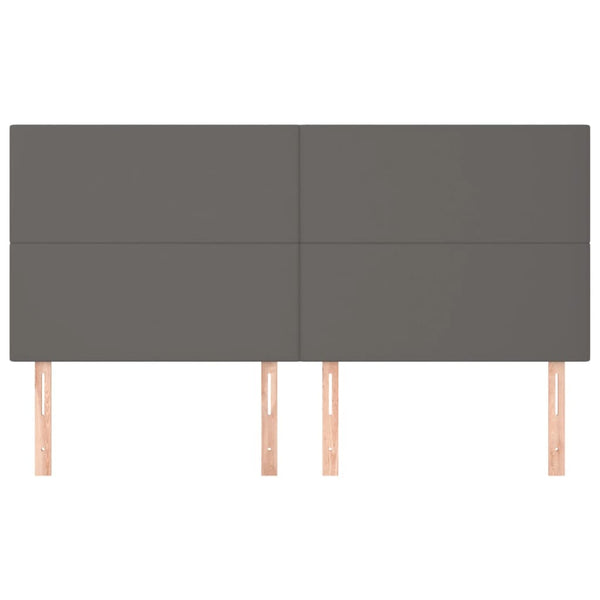 Kopfteil Grau 160x5x118/128 cm Kunstleder