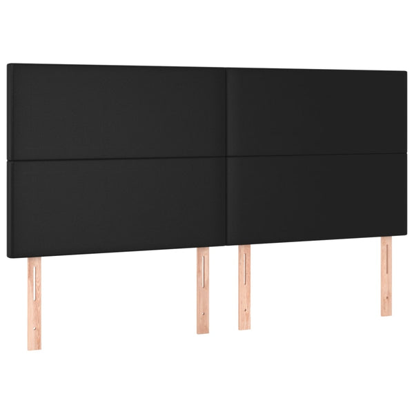 Kopfteil Schwarz 180x5x118/128 cm Kunstleder