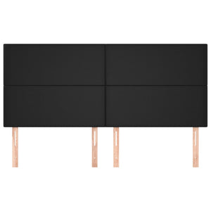 Kopfteil Schwarz 180x5x118/128 cm Kunstleder