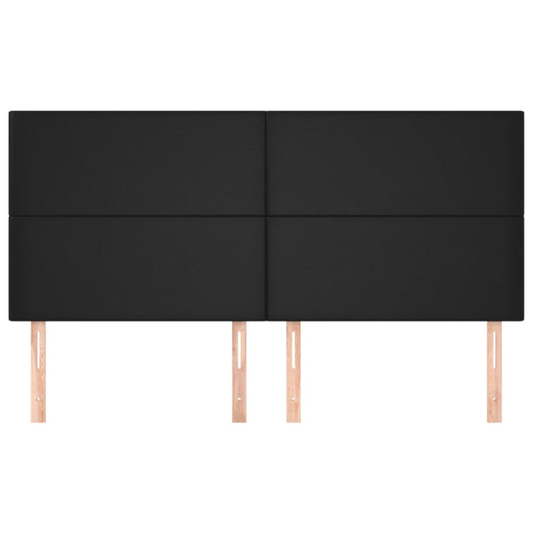 Kopfteil Schwarz 180x5x118/128 cm Kunstleder