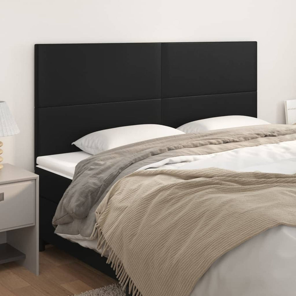 vidaXL Tête de lit Noir 180x5x118/128 cm Similicuir